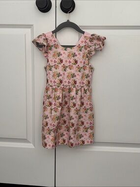 NWOT Smockingbird 2T Pink Floral Ruffle-Sleeve Kids Dress